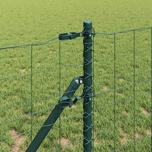 vidaXL Fence with Posts Green 2.6'x 82'Steel