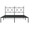 vidaXL Bed Frame Black Powder-coated steel Double Bed Bed Frame