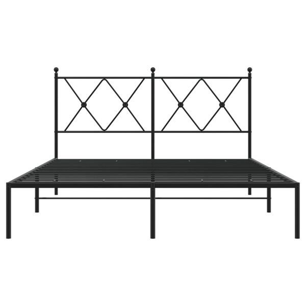 vidaXL Bed Frame Black Powder-coated steel Double Bed Bed Frame
