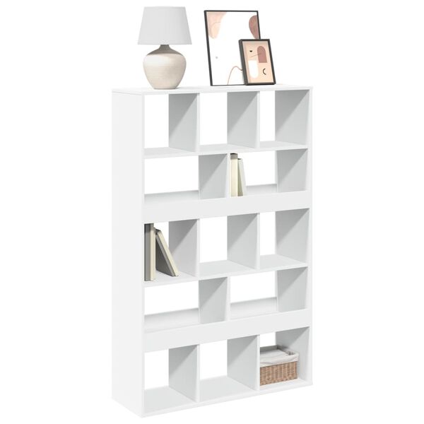 vidaXL Bookcase White Engineered Wood Large Bookcase Rectangular