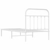 vidaXL Bed Frame White Powder-coated steel Twin Durable Bed Frame