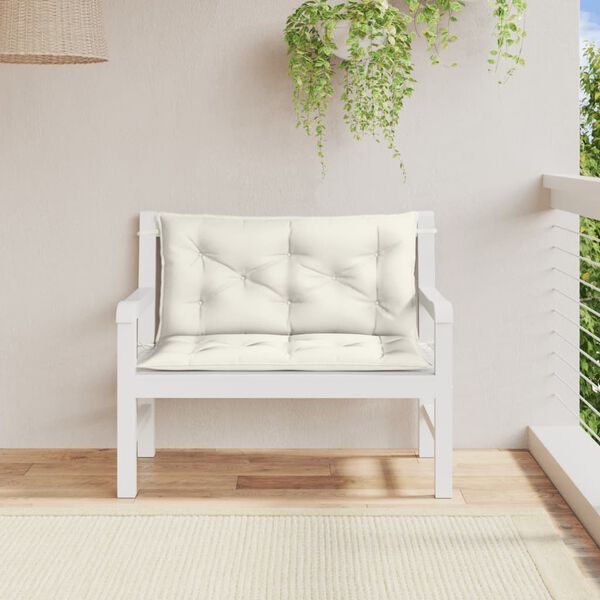 vidaXL Garden Bench Cushion Melange cream 100% polyester 39.4x19.7x2.8 in