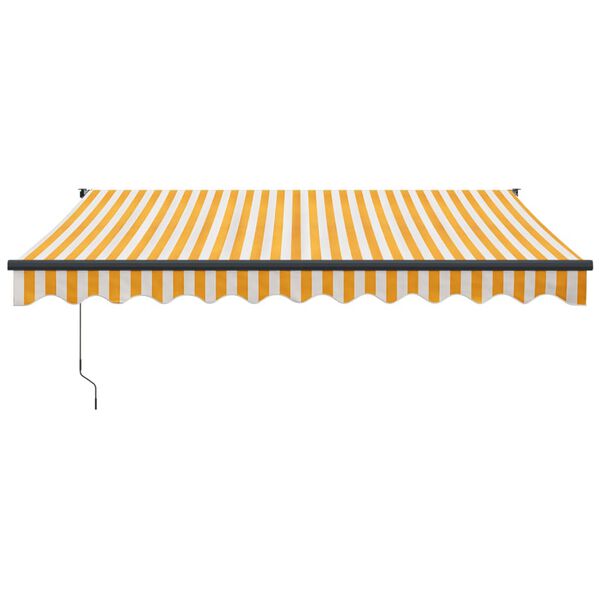 vidaXL Automatic Retractable Awning Yellow and White 9.8x8.2'