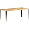 vidaXL Dining Table Brown and Black Solid Mango Wood