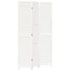 vidaXL Room Divider 3 Panels White Solid Wood Paulownia