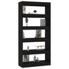 vidaXL Book Cabinet Black Engineered Wood 31.5 x 11.8 x 65.4 in