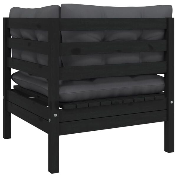 vidaXL Outdoor Corner Sofa Black, Anthracite