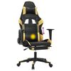 vidaXL Gaming Chair Black and Gold Faux Leather Adjustable