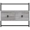 vidaXL TV Cabinet Grey Sonoma Engineered Wood, Metal 23.8 x 11.8 x 20.1 in