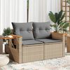 vidaXL Garden Sofa Beige, Light Grey