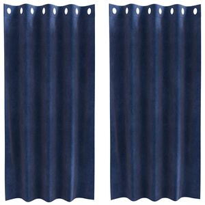 vidaXL Blackout Curtains 2 pcs Dark Blue 55.12 x 68.90 in Velvet