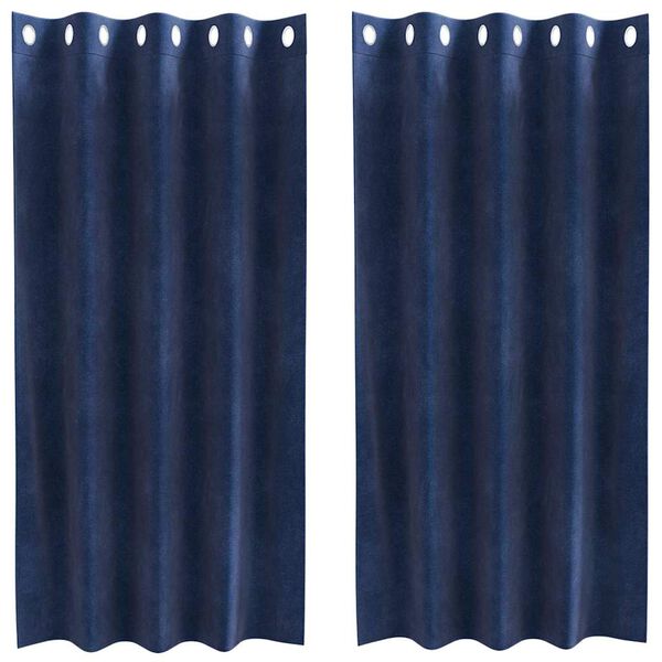 vidaXL Blackout Curtains 2 pcs Dark Blue 55.12 x 68.90 in Velvet