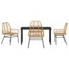 vidaXL Garden Dining Set 5 pcs Brown poly rattan
