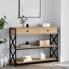 vidaXL Console Table Sonoma Oak Engineered Wood Narrow Adjustable Feet