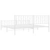 vidaXL Bed Frame White Steel Full Bed Frame Rectangular Modern