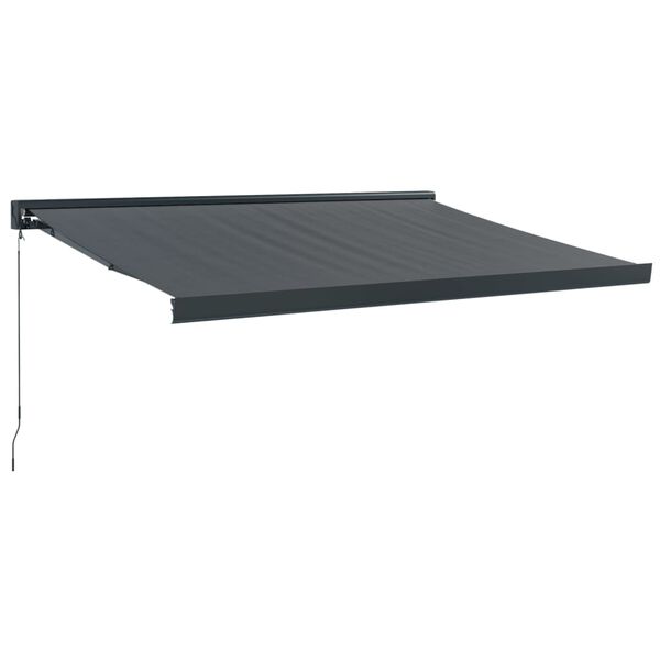 vidaXL Retractable Awning Anthracite Powder-coated Aluminum 11.5 x 8.2 ft