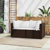 vidaXL Patio Corner Sofa Brown and Cream