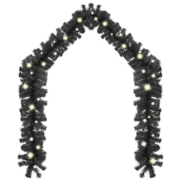vidaXL Garland Black PVC 32.8 Feet Christmas Garland Other
