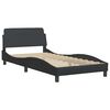 vidaXL Bed Frame Black Faux leather, metal, plywood, engineered wood Twin
