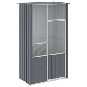 vidaXL Bird Cage Anthracite Galvanized Steel Large Durable Bird Cage