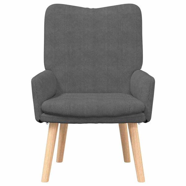 vidaXL Armchair Dark Grey 24.80 x 26.38 x 37.01 in Sherpa Fabric