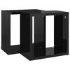 vidaXL Cube Shelf Set of 2 High gloss black Engineered wood