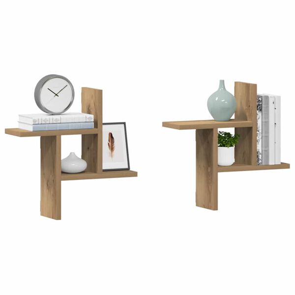 vidaXL Wall Shelf Artisan Oak Engineered Wood Medium Wall Shelf