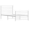 vidaXL Bed Frame White Powder-Coated Steel Twin Bed Frame Rectangular