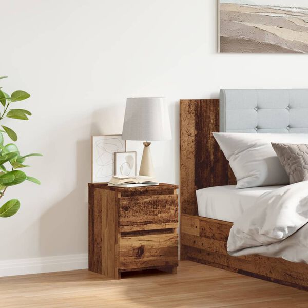 vidaXL Bedside Cabinet Old Wood Engineered Wood Compact Bedside Cabinet