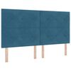 vidaXL Box Spring Bed with Headboard Blue 70.9" x 78.7" Velvet