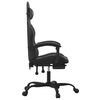vidaXL Gaming Chair with Footrest Black Faux Leather