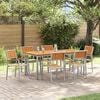 vidaXL Garden Dining Set 7 pcs Grey Solid Acacia Wood