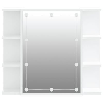 vidaXL Mirror Cabinet with LED White 27.6"x6.5"x23.6"