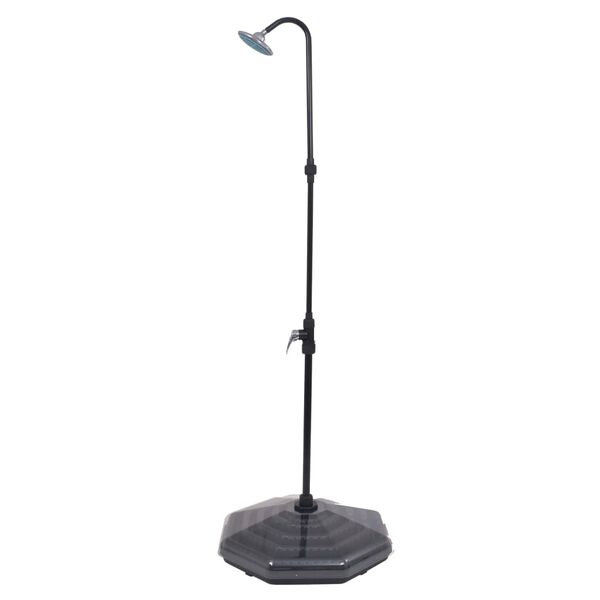 vidaXL Solar Shower Black Aluminum Standard Height-Adjustable