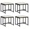 vidaXL Garden Stool Set of 4 Black