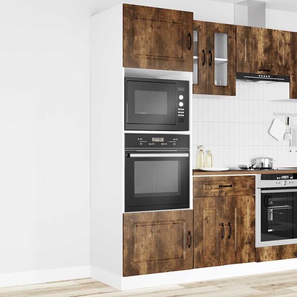 vidaXL Oven Cabinet Set of 2 Smoked oak Engineered wood Compact