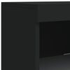 vidaXL Sideboard Set of 3 Black Engineered wood, Glass Medium