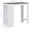 vidaXL Bar Table White with grey top Engineered wood Medium Bar Table