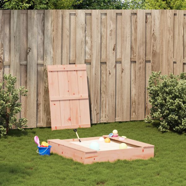 vidaXL Sandpit Brown Solid Douglas wood 43.7 x 43.7 in Durable Sandpit