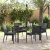 vidaXL Garden Dining Set 5 pcs Black Poly rattan
