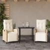 vidaXL Garden Dining Set Beige, Black, Cream White
