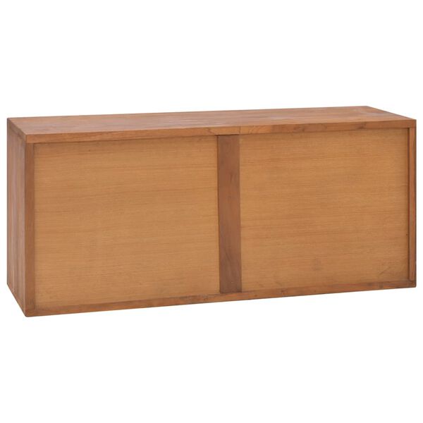 vidaXL TV Cabinet Natural Teak Solid Teak Wood 35.4 x 11.8 x 15.7 in