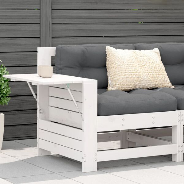 vidaXL Garden Sofa White and Anthracite Solid pine wood Standard
