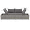 vidaXL Lounge Bed Gray and dark gray Polyethylene rattan