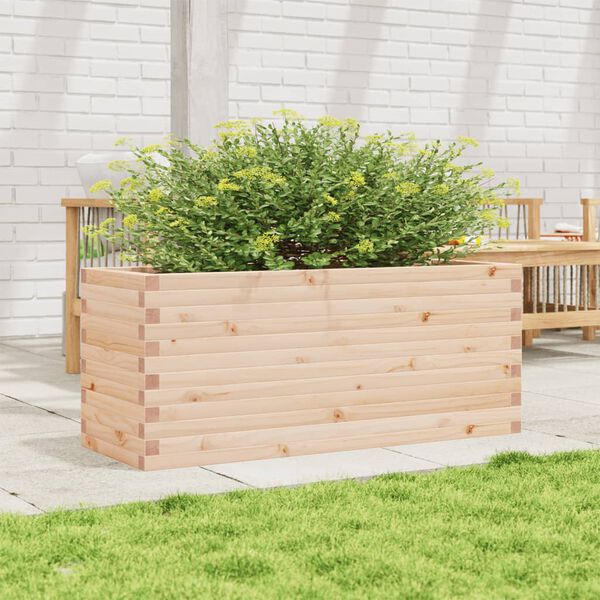 vidaXL Garden Planter Natural Pine Solid Pinewood 43.3 x 15.7 x 18.1 in