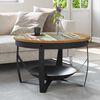 vidaXL Coffee Table Mixed wood with black iron Solid reclaimed wood, iron
