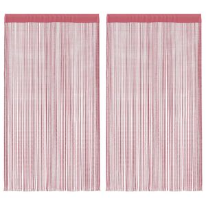 vidaXL String Curtains 2 pcs Pink 39.4x98.4"