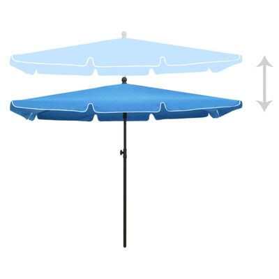 vidaXL Garden Parasol with Pole 82.7"x55.1" Azure Blue