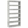 vidaXL Book Cabinet Concrete Grey 39.37 x 11.81 x 77.95 in