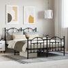 vidaXL Bed Frame Black Powder-Coated Steel 55.1x78.7 in Bed Frame